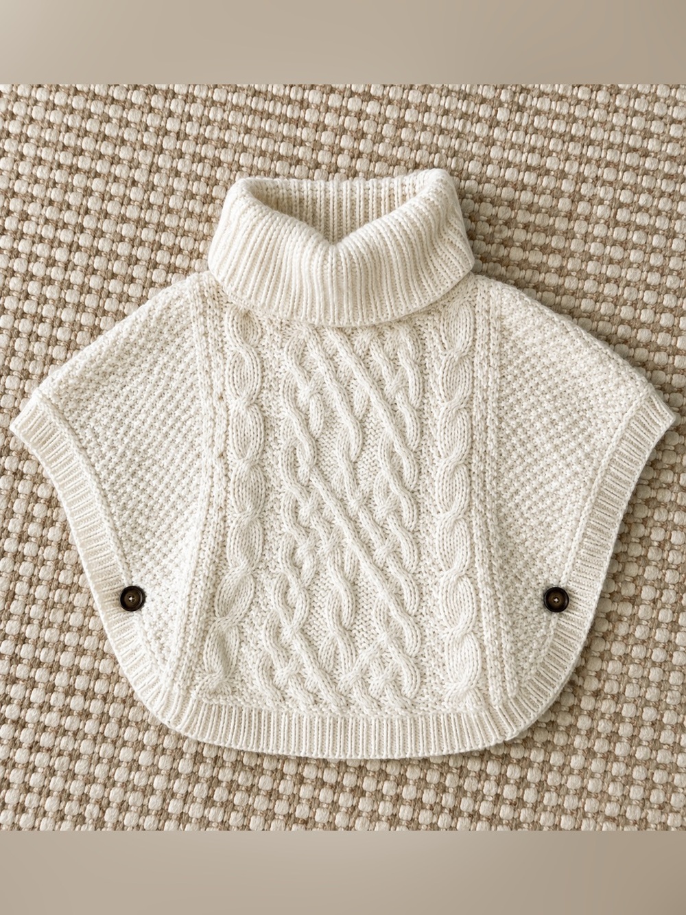 Aran Sweater Market Merino Wool Poncho Sweater – Girls Size S | Made in Ireland